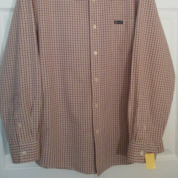 Chaps Long Sleeve Oxford Shirt sz L Red Plaid Button Down - Picture 4 of 10